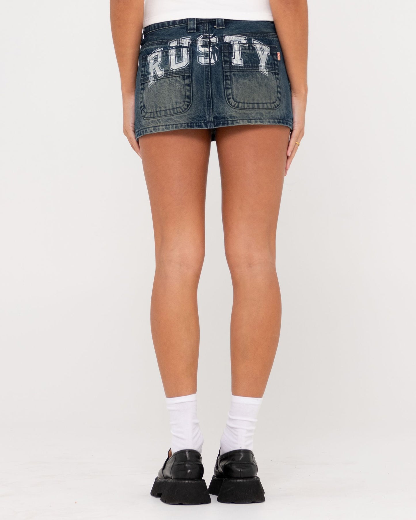 Rusty Norty Low Rise Denim Micro Mini Skirt