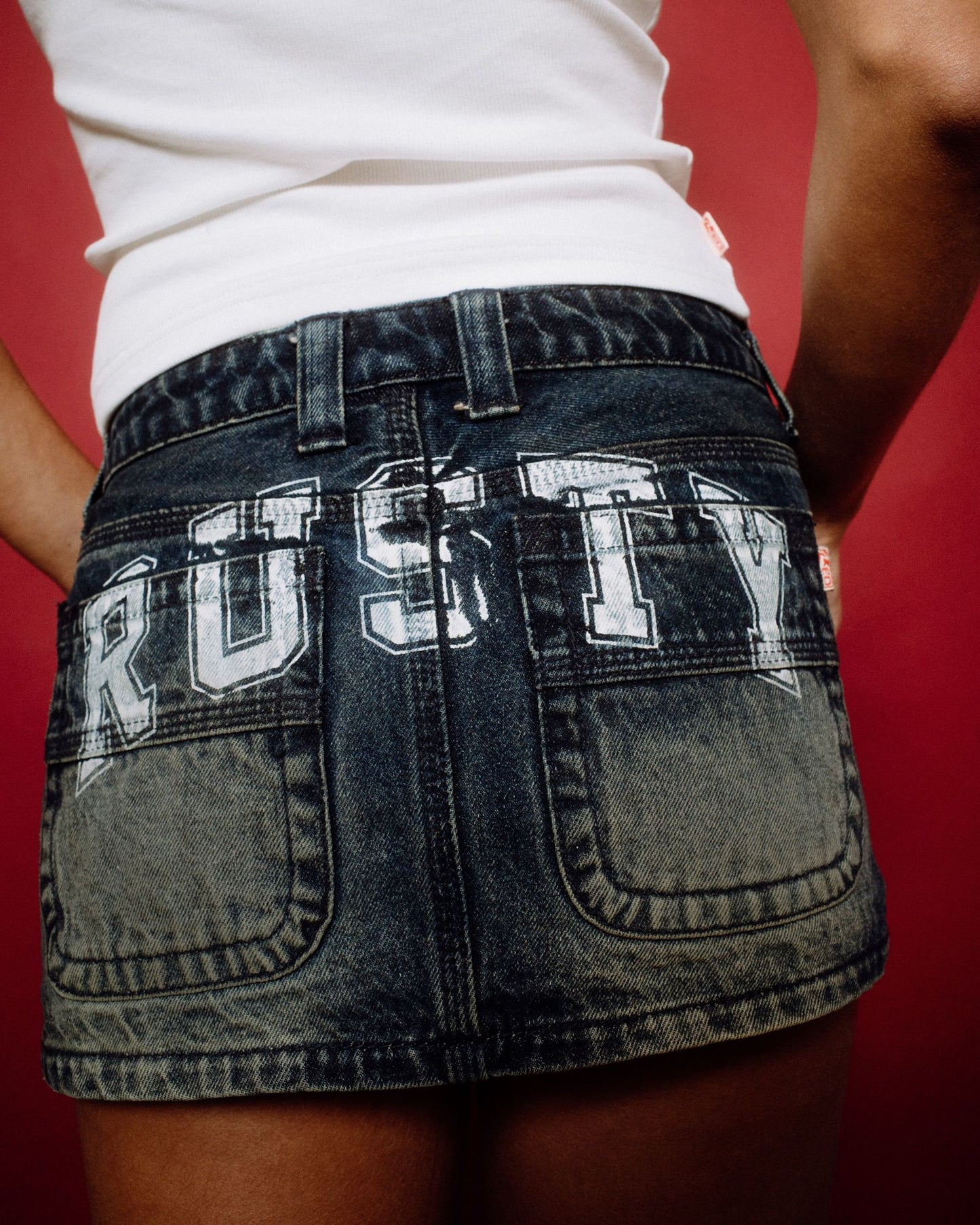 Rusty Norty Low Rise Denim Micro Mini Skirt