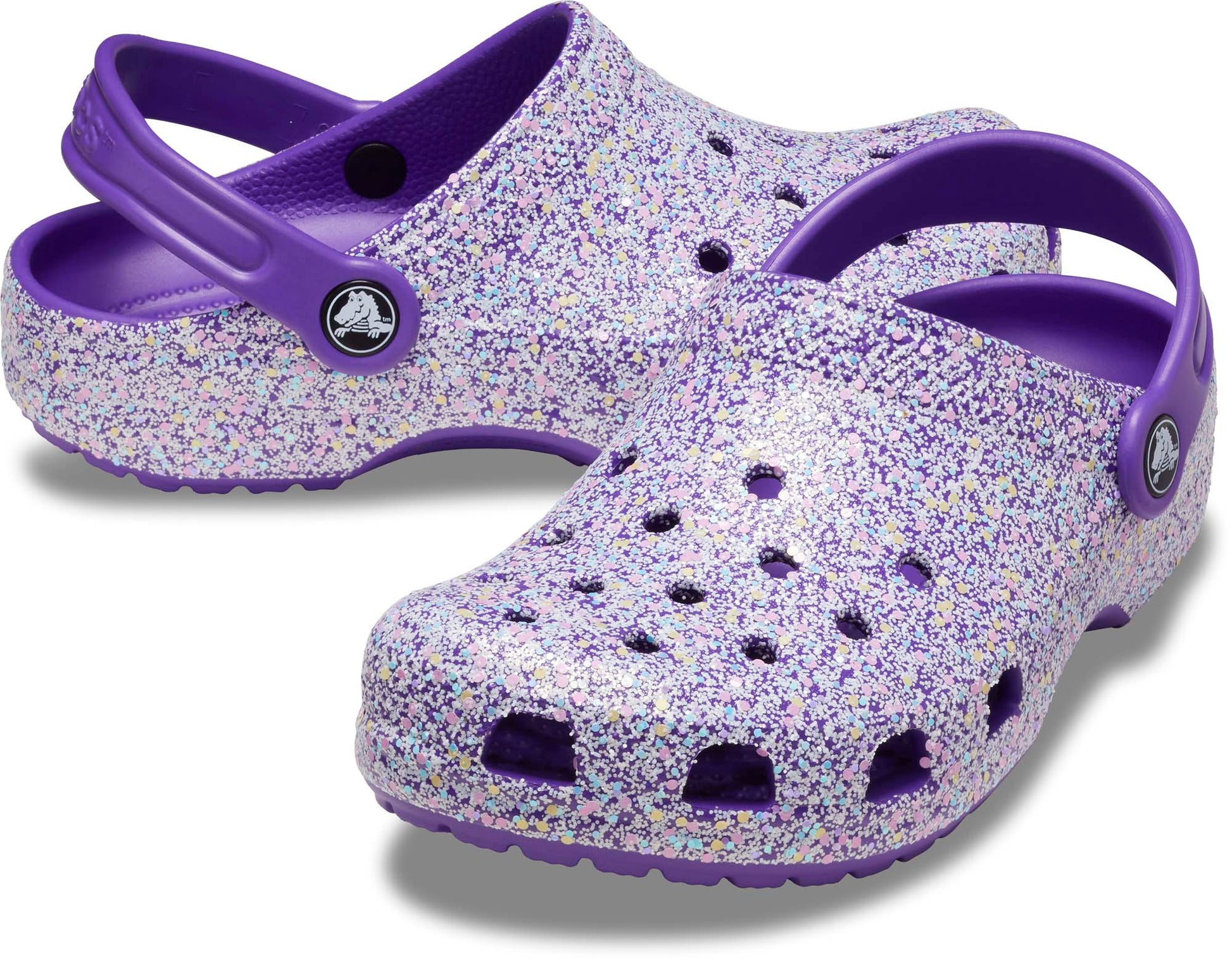 Classic Glitter Clogs Neon Purple