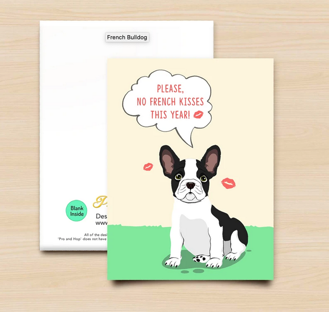 Pro & Hop French Bull Dog Greeting Card