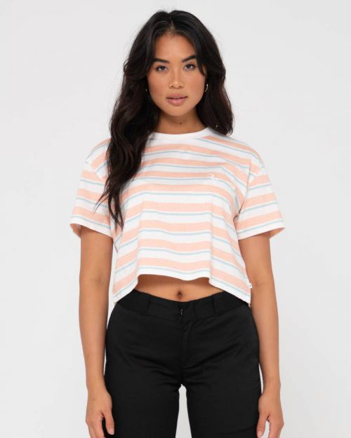 Rusty Camila Stripe Crop Tee