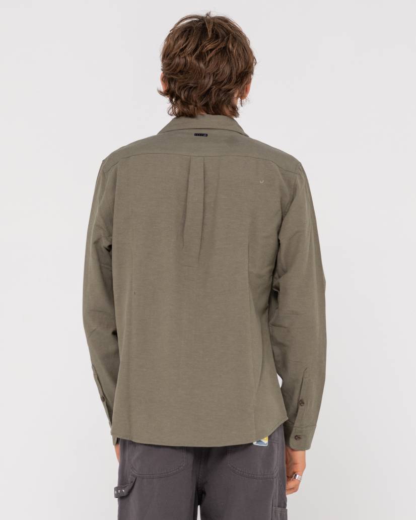 Rusty Overtone Long Sleeve Linen Shirt